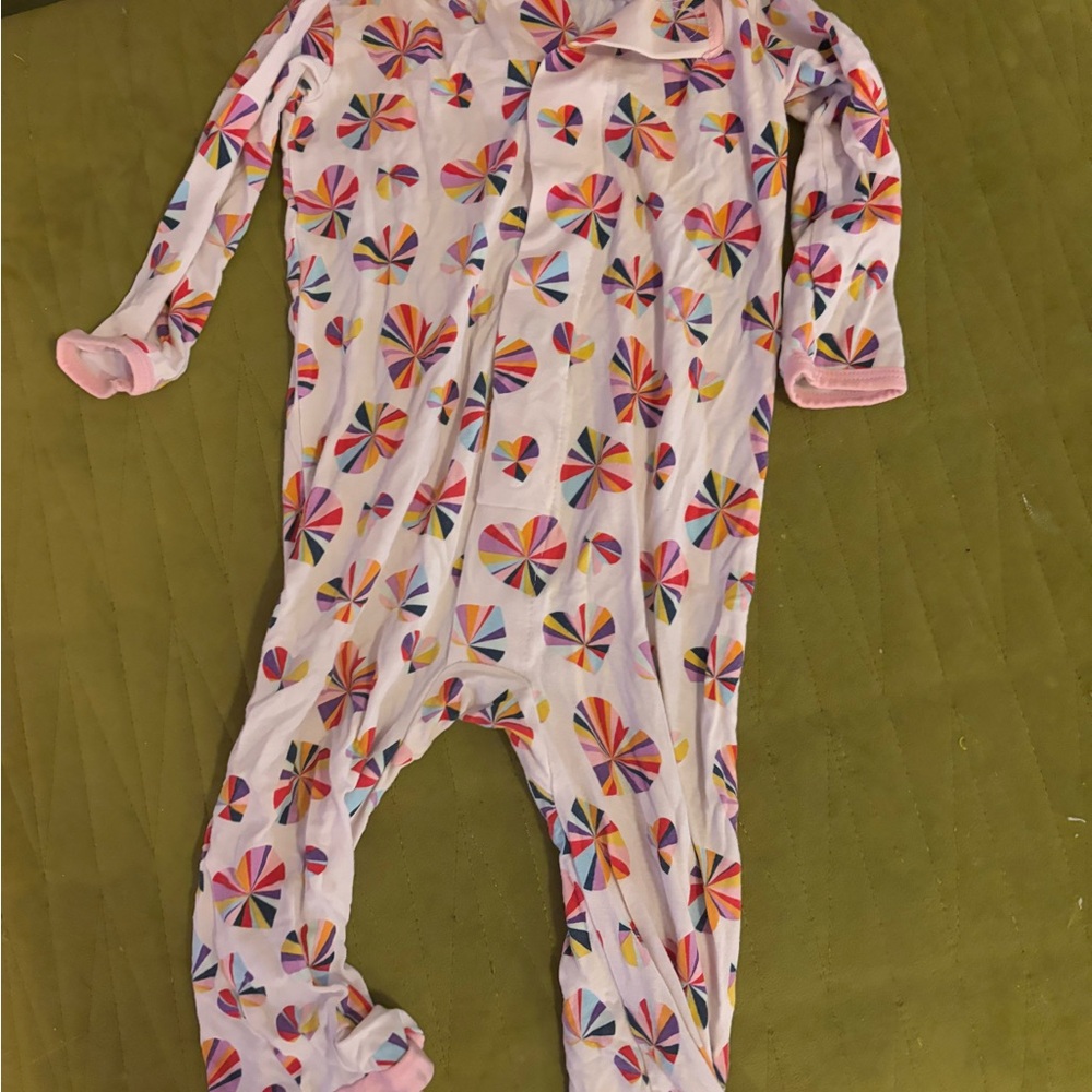 Colorful Heart Pattern Kids One Piece